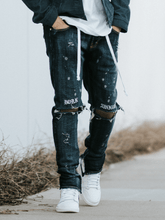 Load image into Gallery viewer, Born Sinner Distressed Denim - Dark Stone