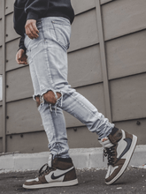 Load image into Gallery viewer, Born Sinner Distressed Denim - Light Stone