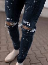 Load image into Gallery viewer, Born Sinner Distressed Denim - Dark Stone