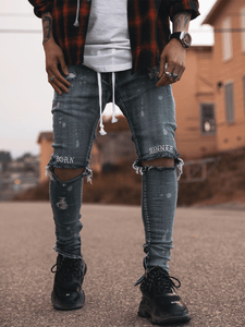 Born Sinner Distressed Denim - Light Stone