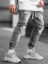 Load image into Gallery viewer, Biker Patch Denim - Stone
