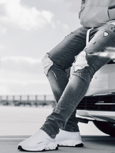 Load image into Gallery viewer, Biker Patch Denim - Stone
