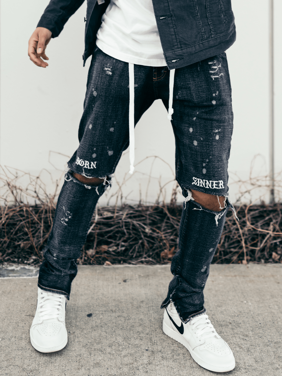 Born Sinner Distressed Denim - Dark Stone – hudsel.com